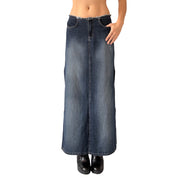 Y2K Denim Maxi Skirt (S)