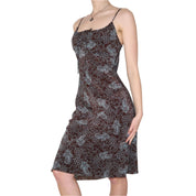 Y2K Paisley Milkmaid Midi Dress (M)