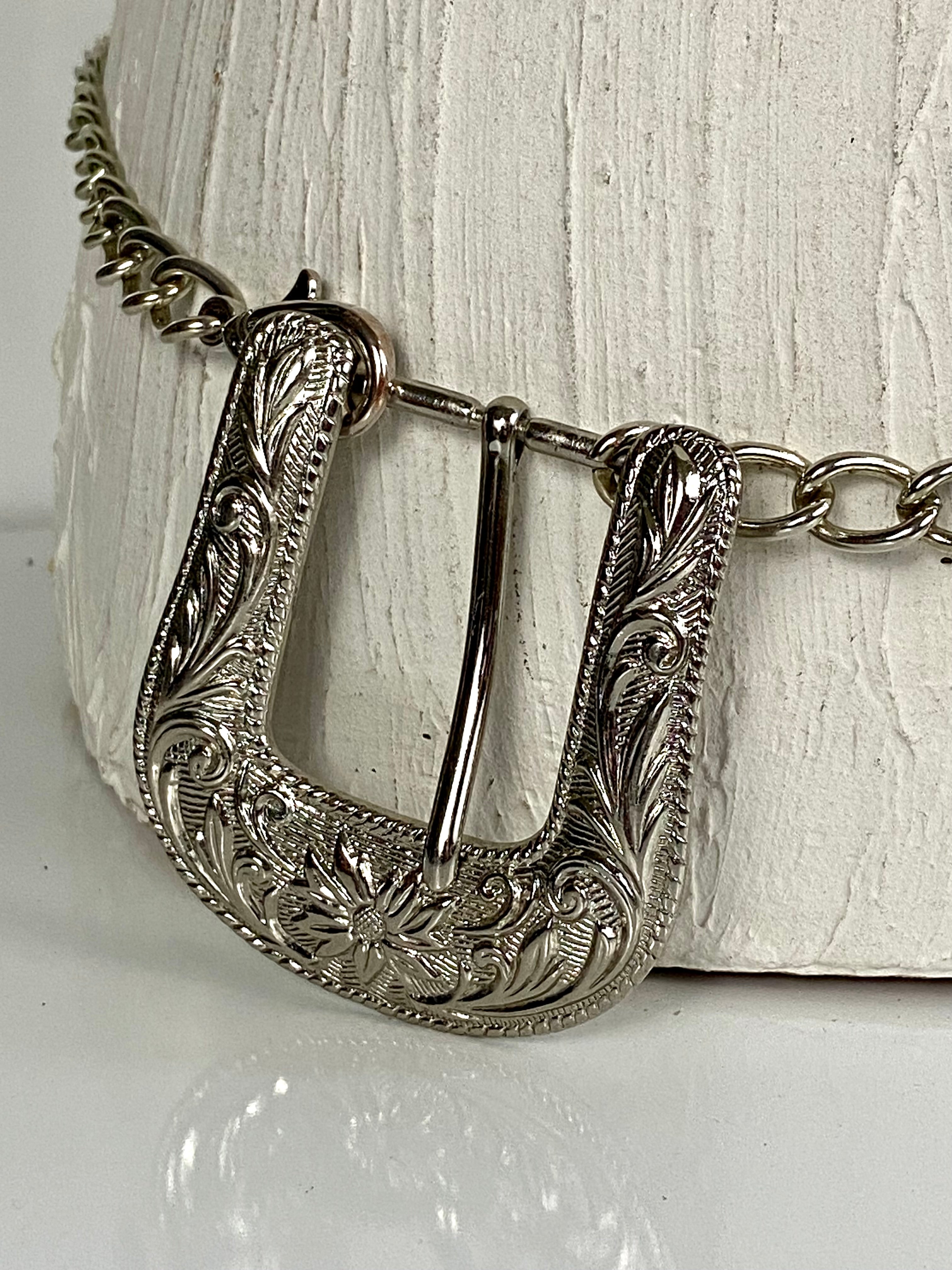 Metal leather mixed belt