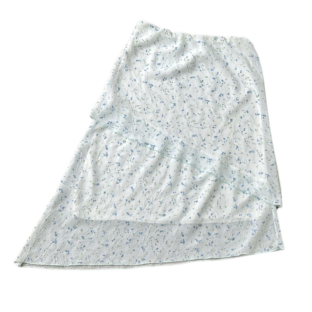 Vintage Ditzy Floral Layered Midi Skirt (S/M)