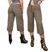 Brown Plaid Gaucho Capris (S)