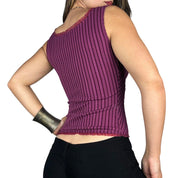 00s Mauve Striped Corset Cami (M)