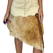 Italian designer Dress with Suede Skirt (S/M)