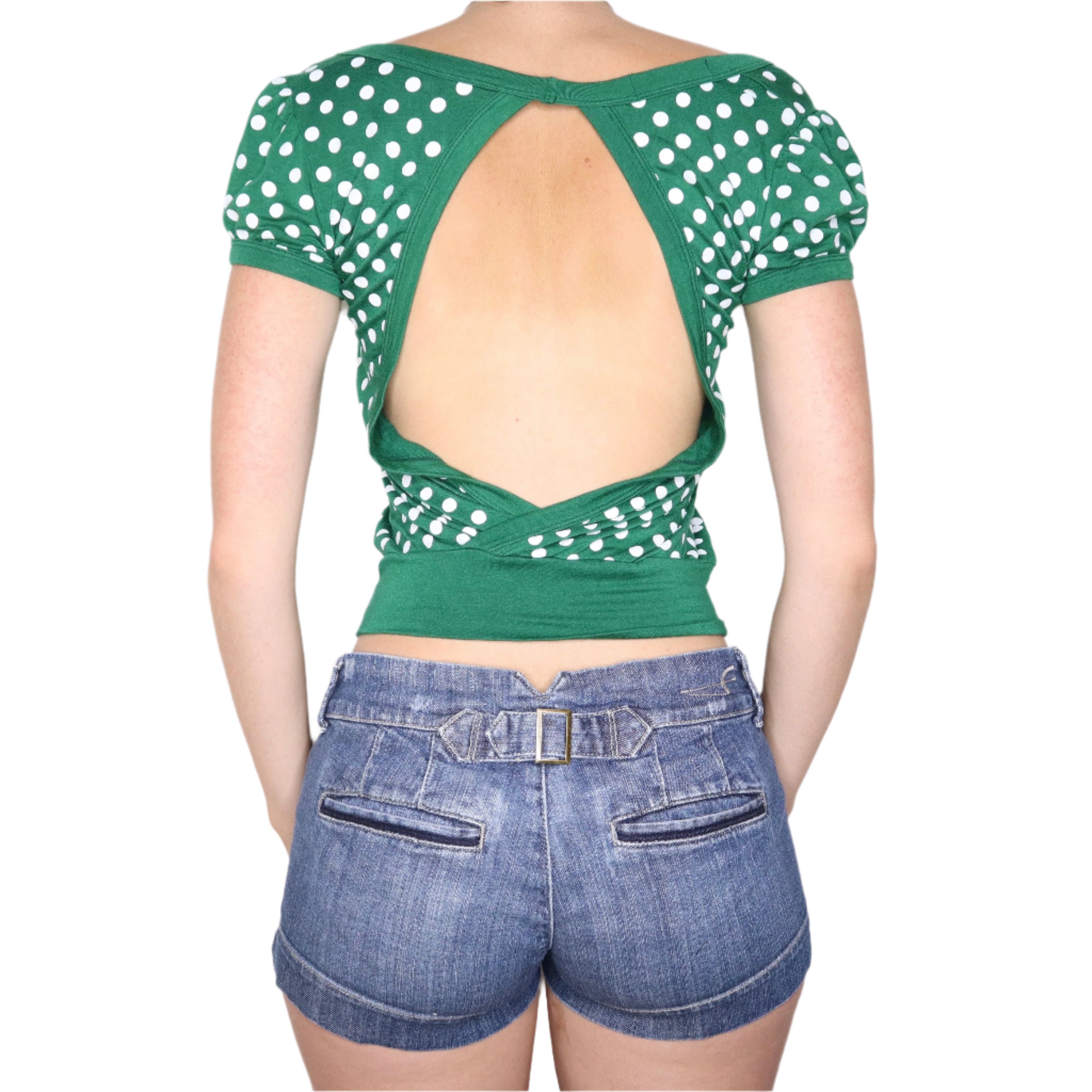 Y2K Backless Polka Dot Top (S/M)