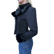 Vintage Custo Barcelona Black Cropped Coat (XS)