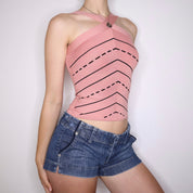 Y2K BEBE Pink Silk Tank Top (XS)