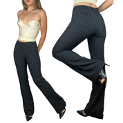 90s Pinstripe Office Flares (S)