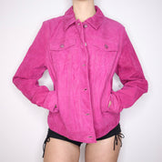 Y2K Pink Suede Jacket (L/XL)