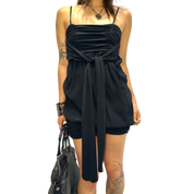 Vintage Designer Italian Avant Garde Black Mini Dress (S)
