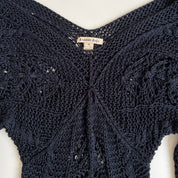 00s black crochet 3/4 top