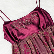 Burgundy Babydoll Maxi Slip (L)