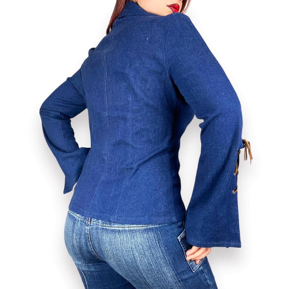 Vintage Denim Bell Sleeve Blazer (M)