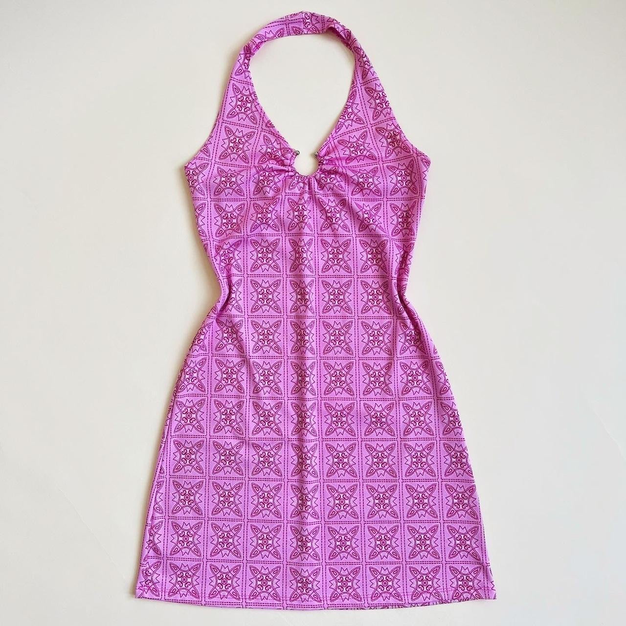 90s O-Ring Halter Mini Dress (M)