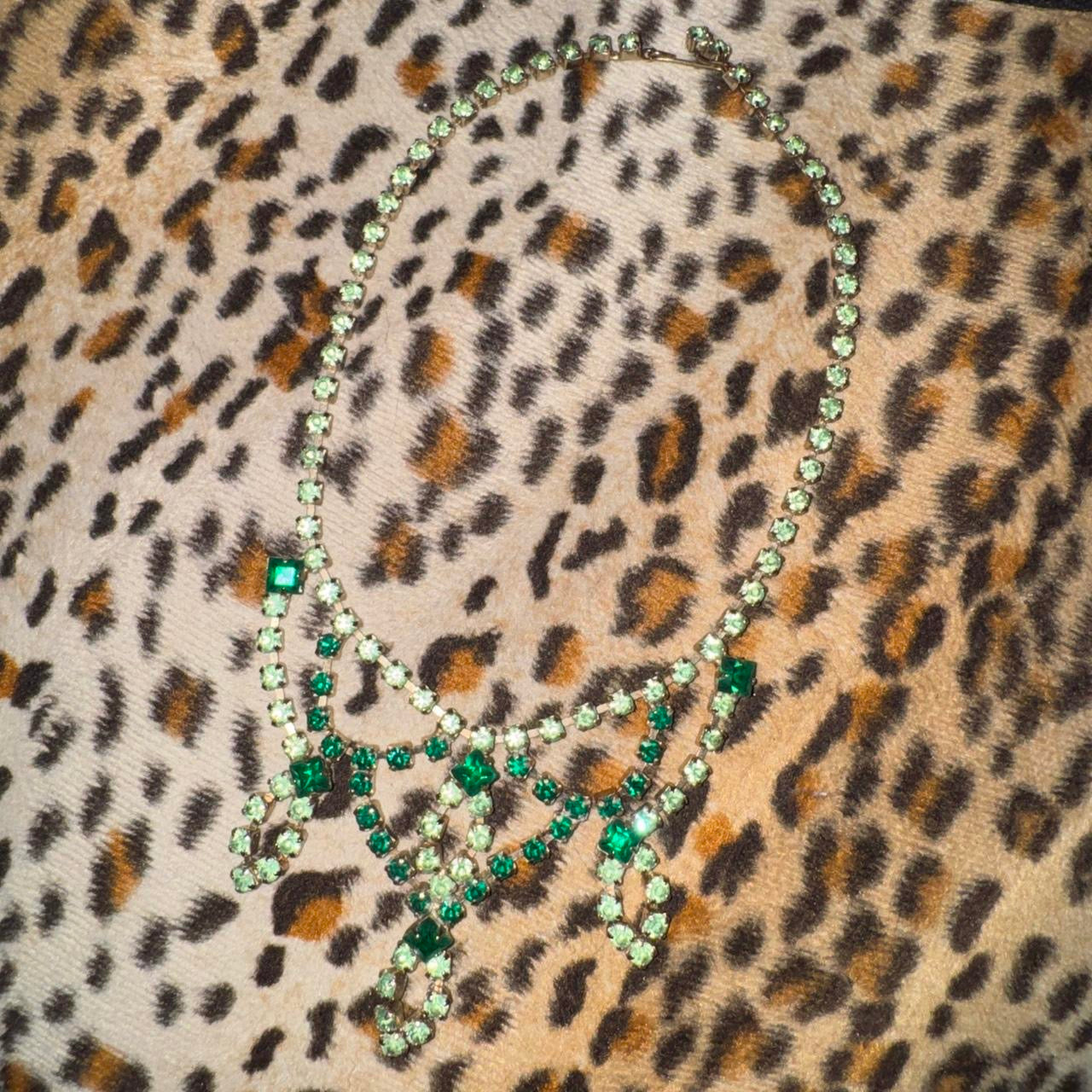 1950s Green Crystal Necklace