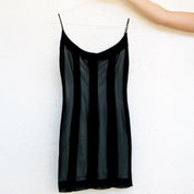 90s Black Striped Mini Dress (S)