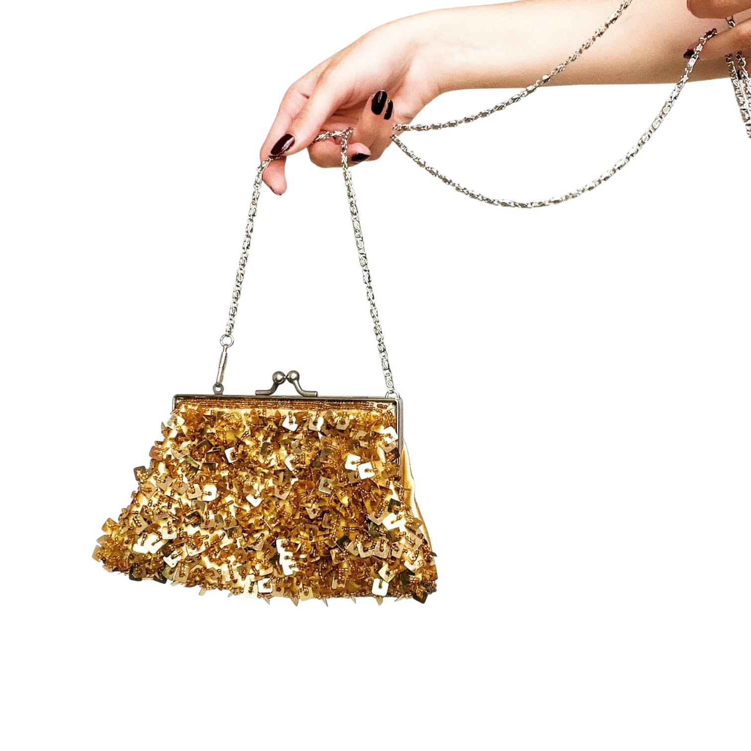 Vintage Gold Beaded Purse