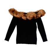 Faux Fur Off The Shoulder Sweater (M)