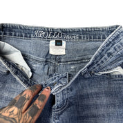 Y2K APOLLO jeans embroidered scalloped bottoms (7/8)