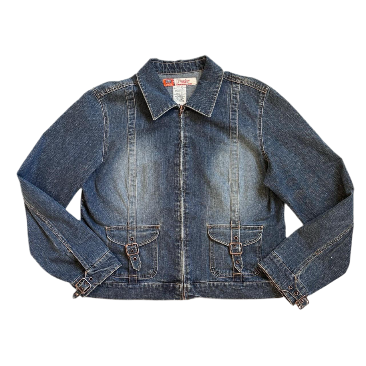 Y2K Denim Buckle Jacket (L)