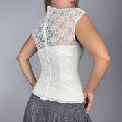 Embellished Lace High Neck Top (S)