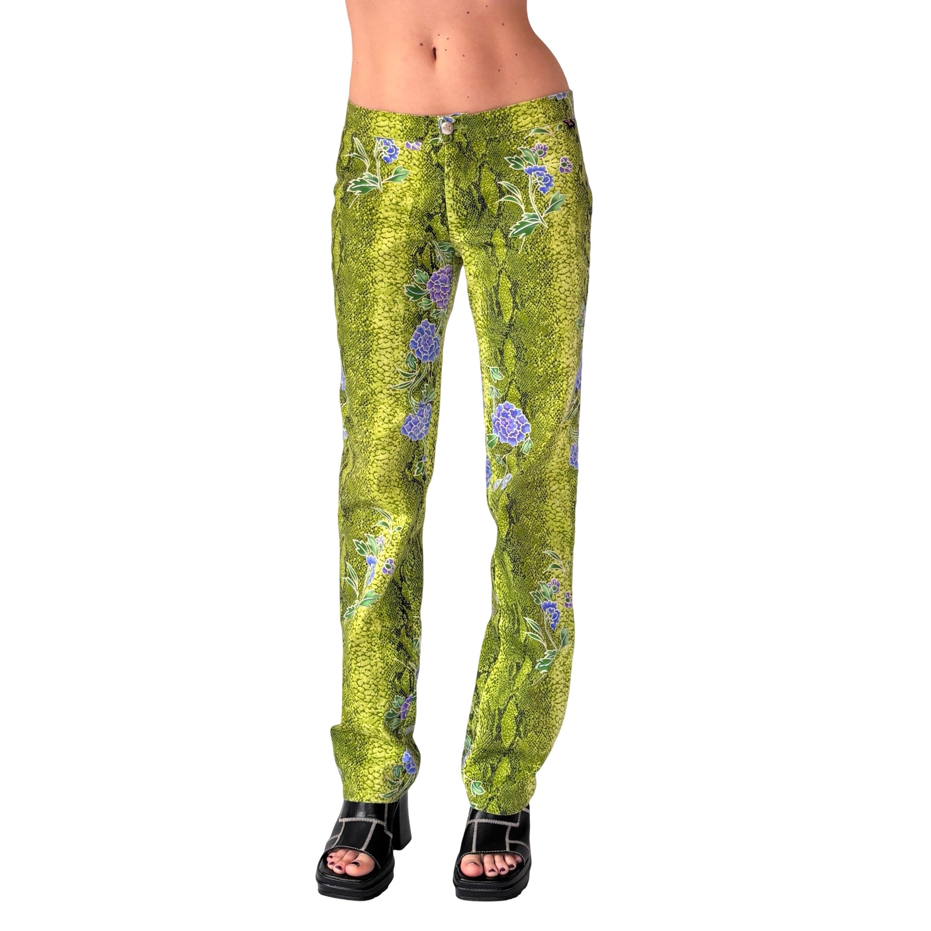 Y2K Snakeskin Print Pants (S)