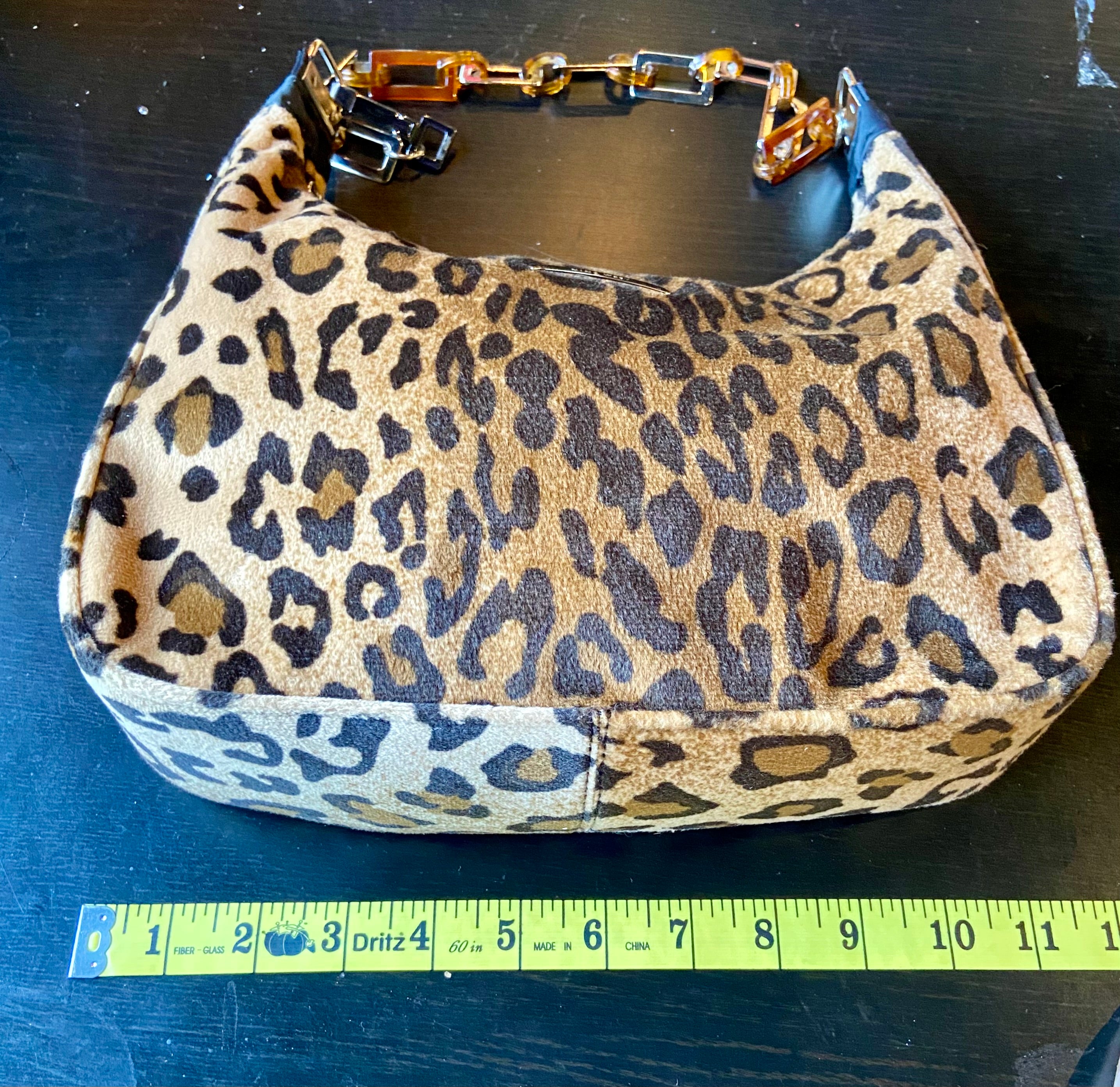 reworked chain handles Nine West bag color animal print