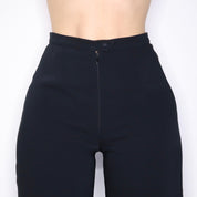 90s MUGLER Black Wide Leg Pants (S)