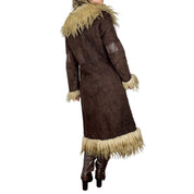 1970s Genuine Suede & Shearling Fur Trim Penny Lane Coat (L)