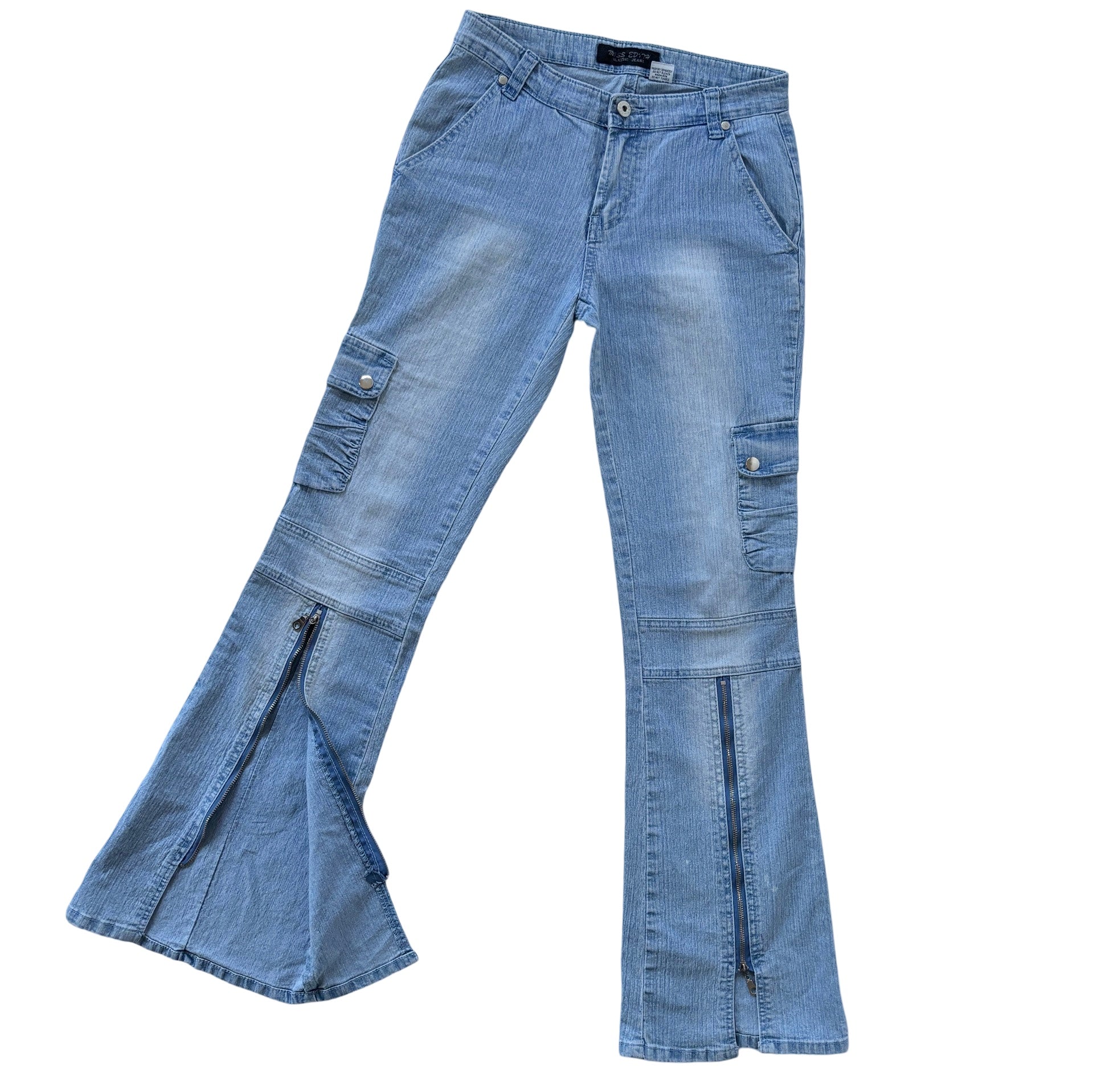 Y2K Cargo Zipper Jeans (S)