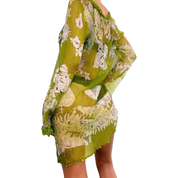 Sheer Silk Lime Green Mini Dress (S)
