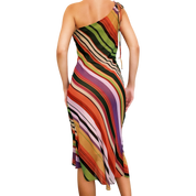 BCBG Striped One Shoulder Dress (XS)