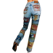 Funky Printed Matchbook Jeans (S)