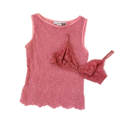 Sheer Rosy Pink Top + Bralette Set (S)