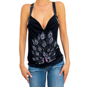 Funky European Peacock Top (S/M)