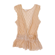 Vintage Sheer Creamy Lace Top (S/M)