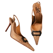 Pointed Toe Buckle Heels (6)