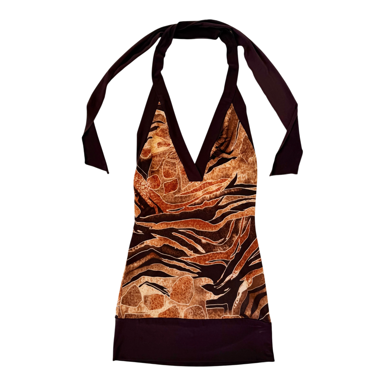 Early 2000s Slinky Halter Mini Dress (XS/S)