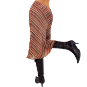 Silk Striped Midi Skirt (XS)