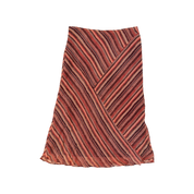 Silk Striped Midi Skirt (XS)