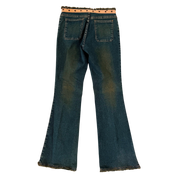 Vintage Suede Grommet Waistband Jeans (S)