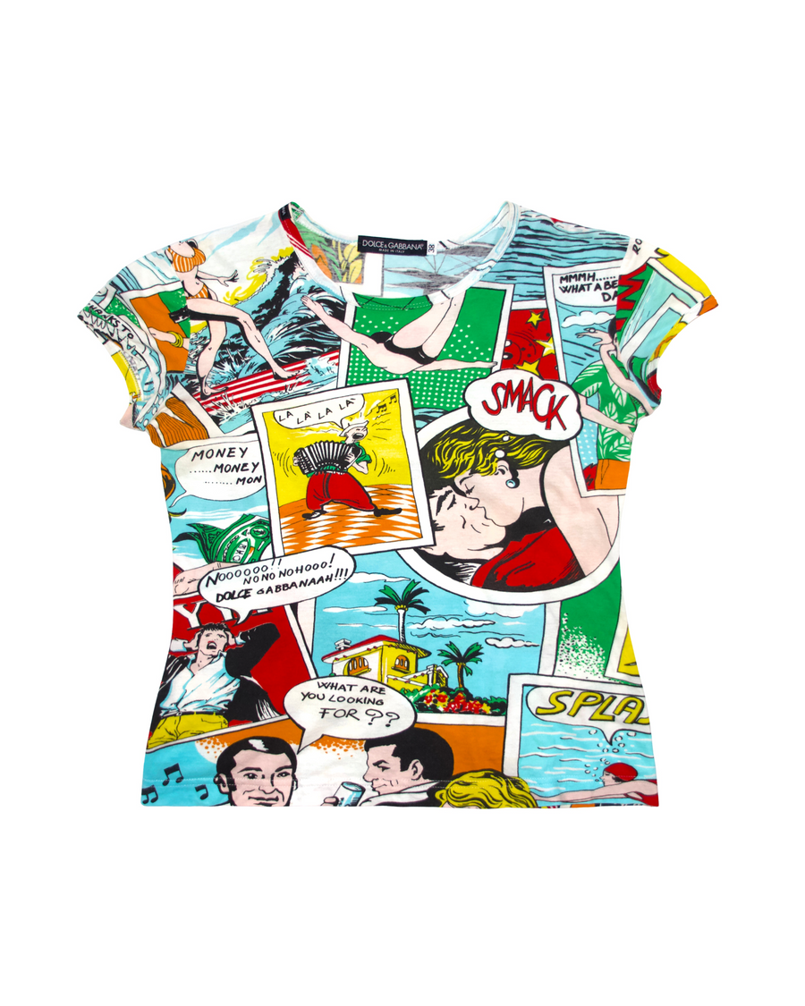 SS2004 Dolce & Gabbana Pop Art Comic Baby Tee (XS/S)