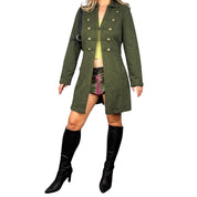 Army Green Military Duster Jacket (M)