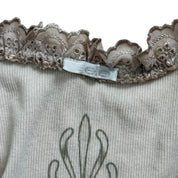 Fornarnia graphic print lace trim tank (S)