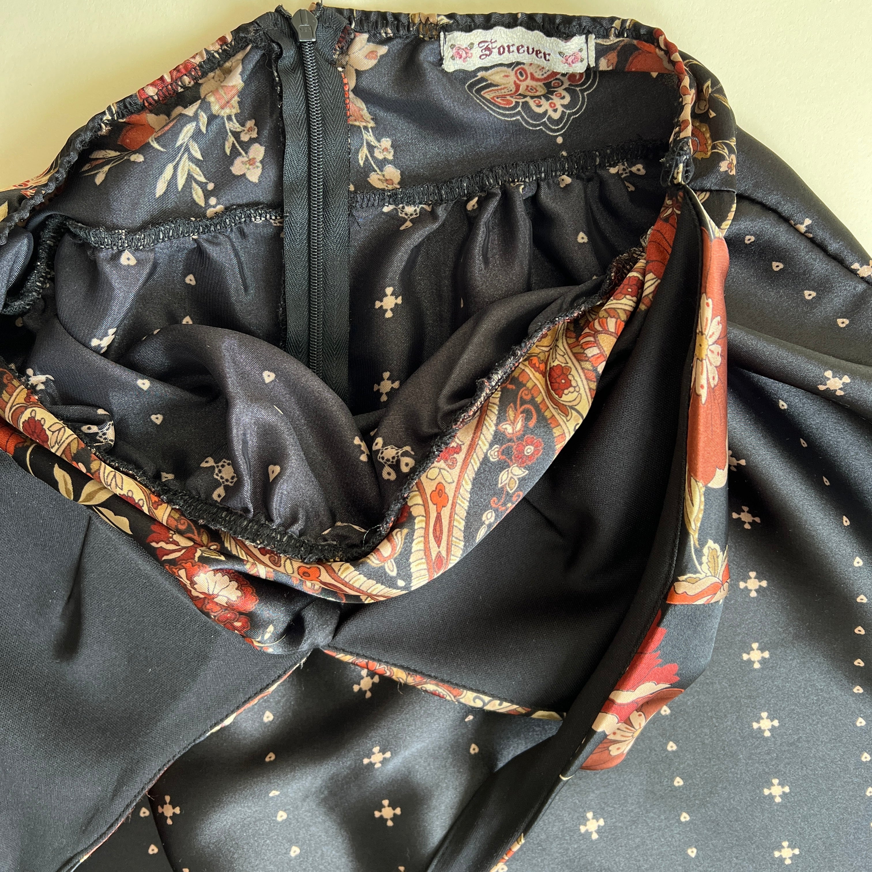 Vintage satin floral halter maxi dress (L)