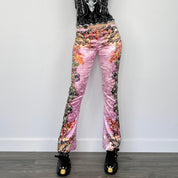 Satin Jacquard Printed Flares (XS)