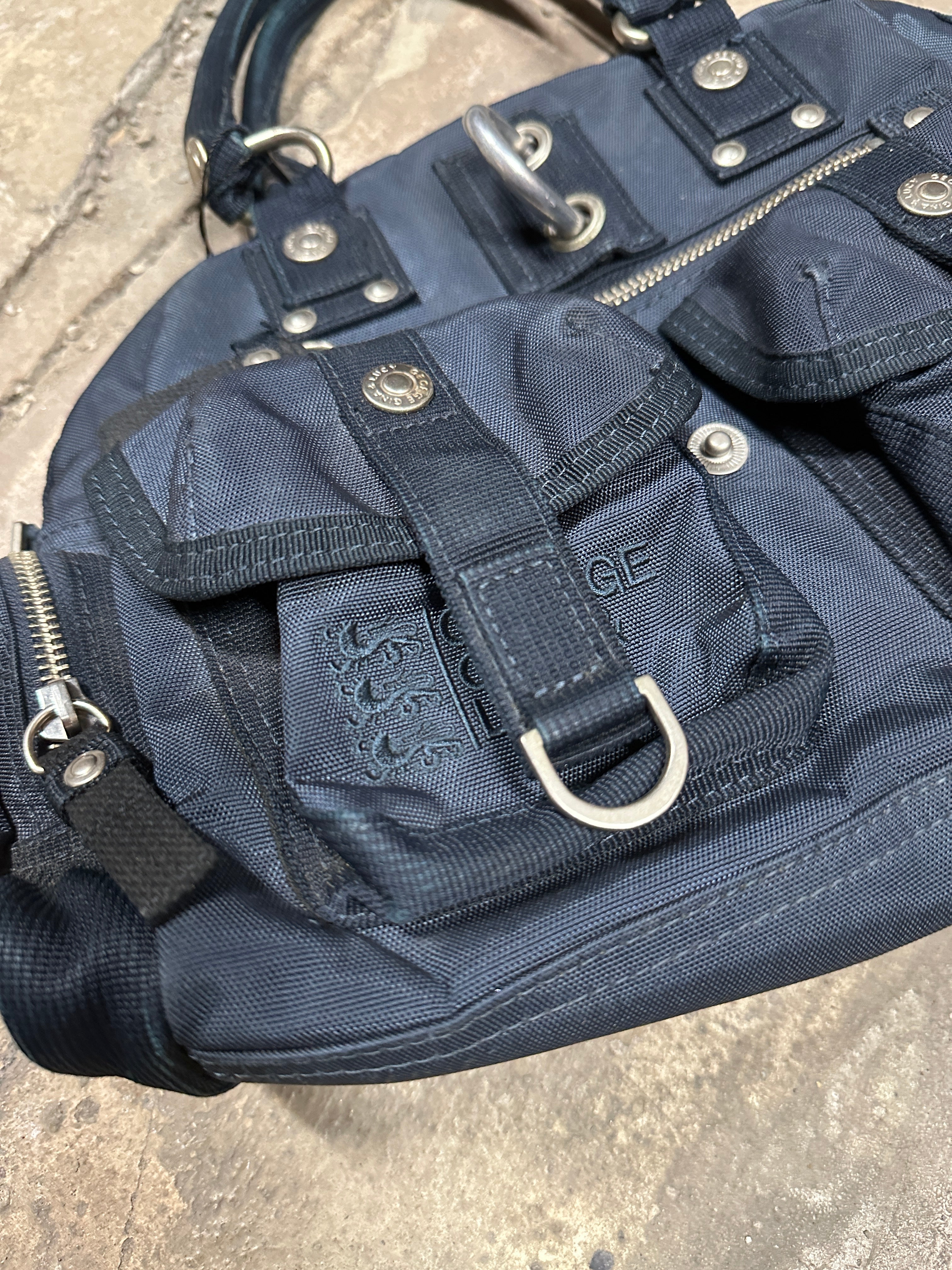 Vintage George Gina Lucy Navy Shoulder No No Bag