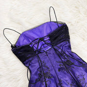Vintage Gothic Mesh Corset Dress (XS)
