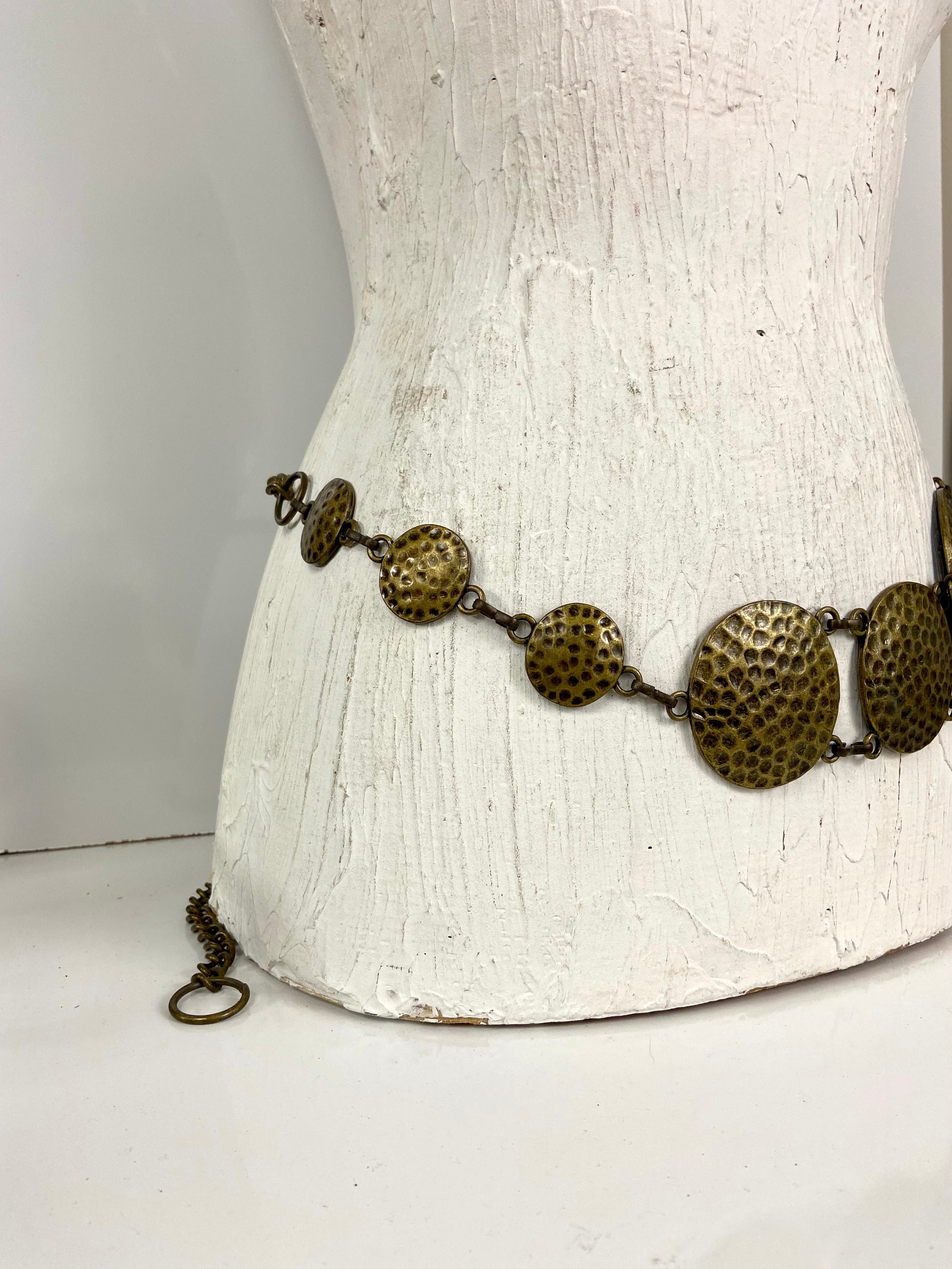 Bronze hammered circle belt