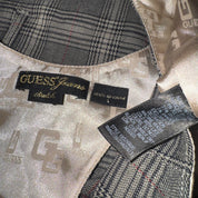 Vintage Guess Grey Plaid Vest (L)