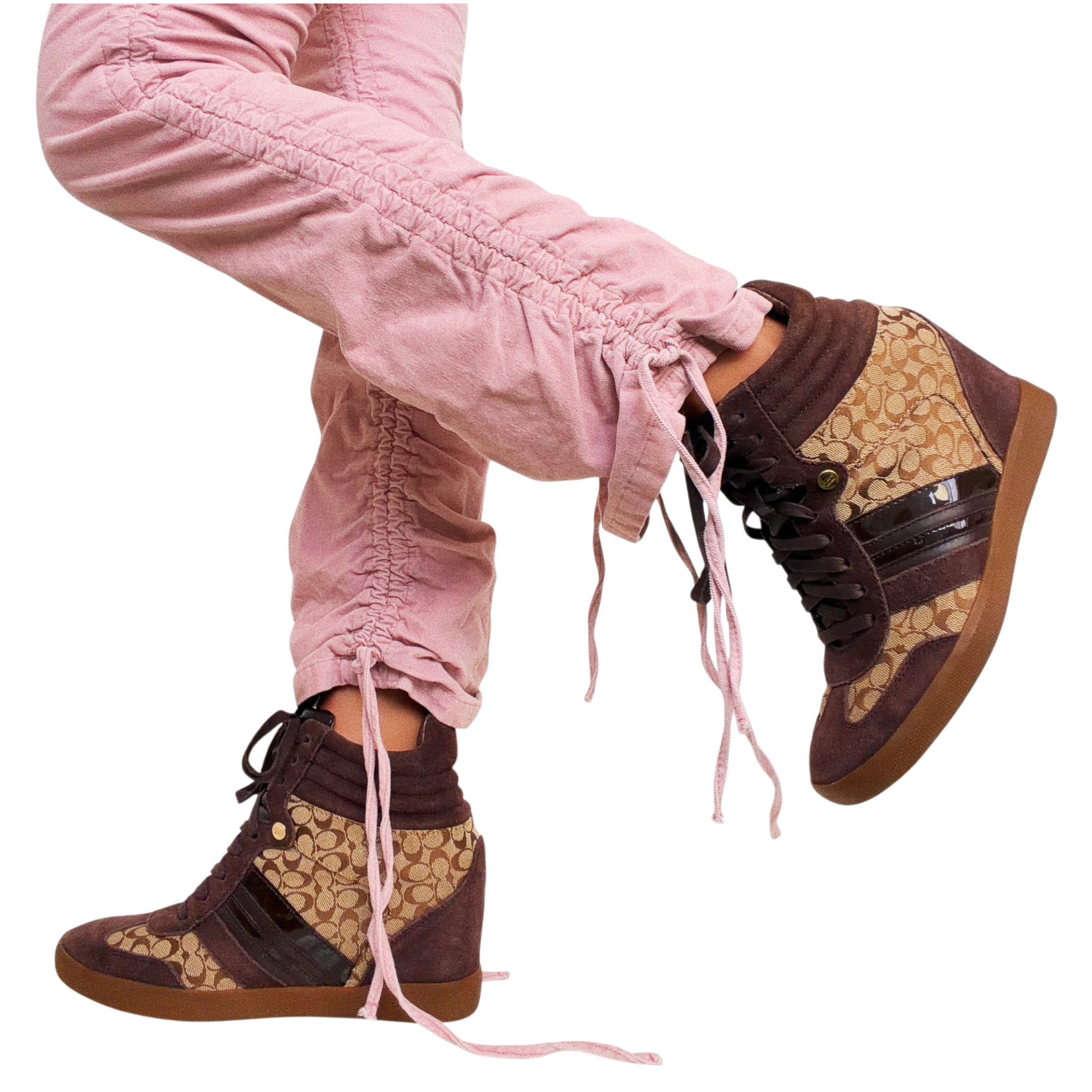 Coach Logo Wedge Sneakers (8.5)